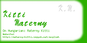 kitti materny business card